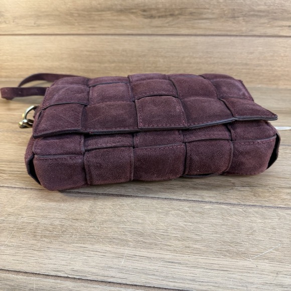 Purple Genuine Suede Leather Crossbody Bag - Made In Italy - Picture 3 of 10